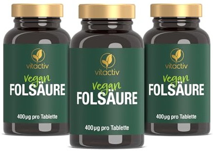 VITACTIV Folsäure - Immunsystem & Müdigkeit - Hochdosiert - 270 Tabletten | Vegan, Zuckerfrei, Aus Deutschland. Folsäure: weniger Müdigkeit. Jod: normaler Energiestoffwechsel