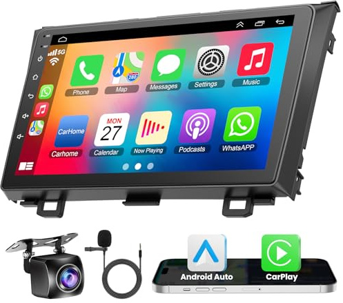 4G+64G Android 12 Car Radio for Honda CRV 2007-2011, 9'' Head Unit Stereo with WiFi/5G, Wireless CarPlay+Android Auto, GPS Navigation, Bluetooth5.2, 1080P Rear Camera, Touch Screen, SWC, FM Radio