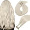 Easyouth Nanoring Extensions Echthaar Weiße Blond Nano Ring Echthaar Extensions Platinblond Echthaar Extensions Echthaar 35cm 50 Stück 50g #1000