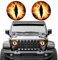 2 Stück Autoaufkleber, Beast Eyes Design, Scheinwerferdekoration Kunstdruck-Sticker – wasserdicht, UV-beständig, Autosticker für Glatte Oberflächen(21cm*21cmk) (Flamme)
