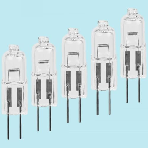 BULBEAWICK 5pcs G4 Halogenlampe 6V 5W 12V/24V 10W 20W 35W Wolfram Filament Perlen 110V/220V 50W Warmweißes Licht 2700K G4 25W 6