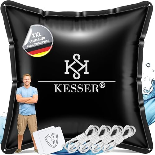 KESSER® Poolkissen Winter 120cm x 120cm | Poolabdeckung mit Doppelnaht Whirpools | Luftkissen Pool Abdeckung Überwinterung | Abdeckung Einbaupools Winter | PVC wasserdicht & UV-beständig mit 4X Seile