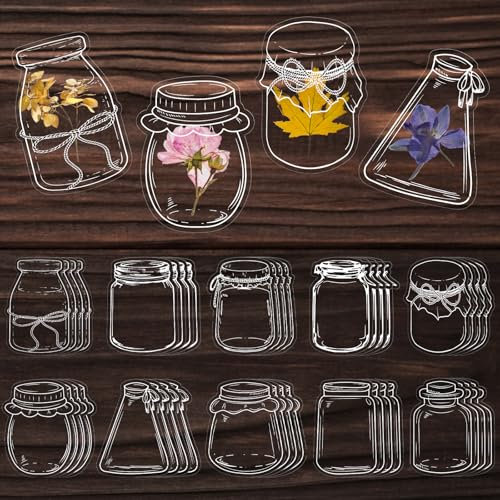 CYZBL 40Stk Transparente DIY Getrocknete Blumen-Lesezeichen, PET Material, 13 x 9 cm, 40 Stück