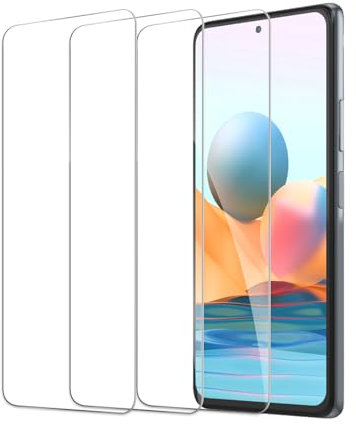 Protector de Pantalla para Xiaomi Redmi Note 10 Pro, Cristal Vidrio Templado, Dureza 9H, Ultra Transparente, Anti Arañazos, Sin Burbujas, Antihuellas, Ultra Resistente, 3 Unidades