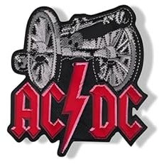Rock Patch – AC/DC-inspirierter Cannon Aufnäher zum Aufbügeln, Bestickt, Applikation