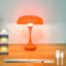 LOGT Lampes Champignons Lampe de Table LED Sans fil Lampes Champignons Touch Variable Lampe de Table 1200mAh Batterie Lampe de Bureau Avec 3 Températures de Couleur Lampe de Lecture,Orange