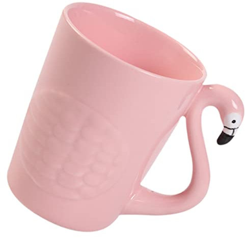 Healifty Taza de Cerámica Flamenco Rosa de Vaso para Bebidas Frías y Calientes para Oficina y Hogar Taza de Café y Leche Material Cerámico Duradero y Elegante