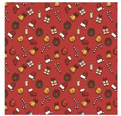 Weihnachts-Geschenkpapier – 5 Stück, 70,1 x 50 cm, Schneemann, Schneeflocken, Pinguine, Weihnachtsmann-Design mit Schnittlinien, glänzendes Geschenkpapier (rot)