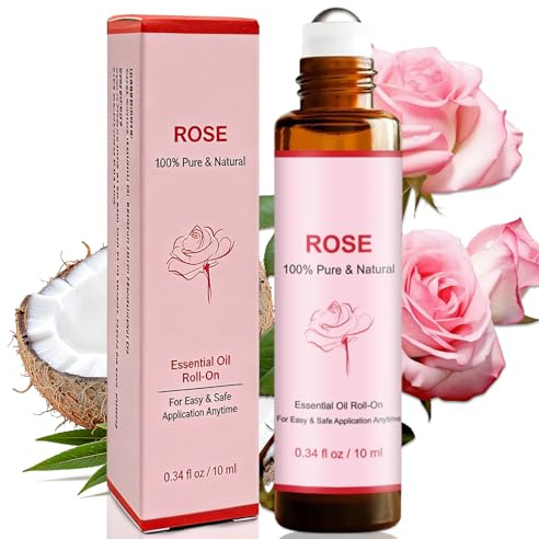 10ml Rose Roll-On Aroma, Ätherische Öle für Aromapflege, Stressabbau und Entspannend, Aromazeug roll on für Parfümerie, Frauen zur Hautpflege und den Familien-Massage