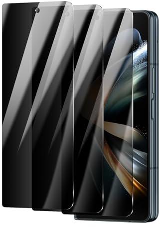 3 Pièces Protection d'Écran Anti-Espion en Verre Trempé pour Samsung Galaxy Z Fold 4/Z Fold 5, Protection D'écran, Dureté 9H, Anti-Rayures, Sans Bulles