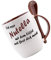 Tasse mit Löffel Ich esse Nutella mit dem Löffel weil Brot dick macht Löffeltasse, Kaffeetasse mit Motiv,Bürotasse, bedruckte Tasse mit Sprüchen oder Bildern - auch individuelle Gestaltung