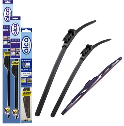 Fits Mercedes A Class 2004-2012 Set of 3 Windscreen Wiper Blades alca Germany Super Flat Front Rear 262312 PT ASF2623PT12ARC