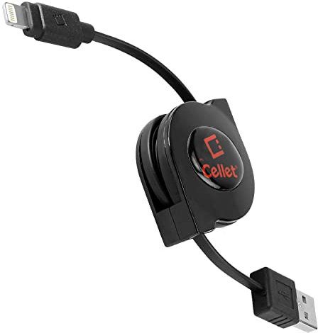 Retractable Lightning iPhone Cable, Charging Cord Compatible with Apple iPhone 14 Pro Max Plus mini 13 12 11 Xs Xr X SE 8 7 6 5 iPad Pro Air Mini 6 iPod Touch, Nano (MFI Certified) (Lighting Black)