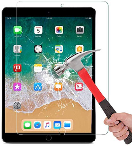 Protector de pantalla para iPad Air 3 (10.5 pulgadas modelo 2019) y iPad Pro 10.5 (2017) vidrio templado con [dureza 9H] [resistente a los arañazos]
