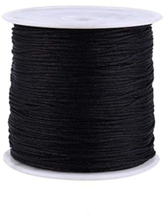 Rouler, Duokon Corde de Noeud Chinois en Nylon, 100M x 0.8mm Corde de Noeud Chinois en Nylon Rattail Macramé Ficelle de Shamballa Fil Noir