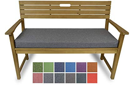 Rollmayer Bankkissen Bankauflage Sitzkissen Bankpolster Auflage für Bänke in Haus und Garten Kollektion Melange, 1 Stück (Aschgrau 20, 160x50x8cm)