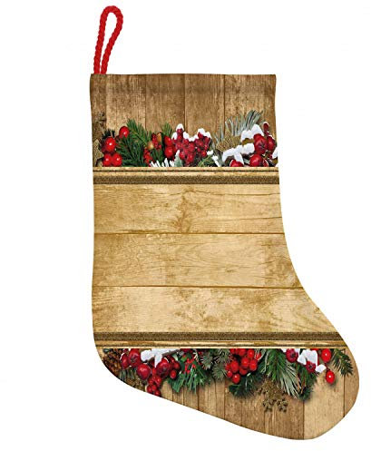 ABAKUHAUS Weihnachten Hängende Nikolausstiefel Weihnachtssocken, Vintage Noel Gruß, Weihnachtsstrumpf zum Aufhängen, 35x50cm, Mehrfarbig