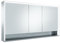 KEUCO Royal Lumos LED Spiegelschrank mit 3 Türen und offenem Fach, 140 cm, Made in Germany, Vorbau, Aluminium-Korpus, Seiten verspiegelt, Beleuchtung dimmbar, Lichtfarbe einstellbar