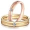 KnSam 18 Karat (750) Gelbgold Ring Paar Ring Set Paarpreis Linienform Eheringe Bicolor Gold Rose Gold