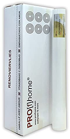 Profhome Renoviervlies 155 g 399-155-X Malervlies Reparaturvlies Anstrich-Vlies glatte Vliestapete zum Überstreichen, 399-155-X:6 x 25 m x 1 m = 150 m2
