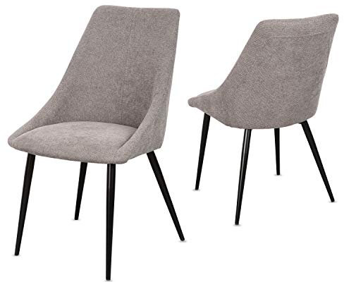 Staboos CH80 Esszimmerstuhle 6er Set Polsterstuhl bis 150 kg - Strapazierbarer Stoff Sessel - Polsterstuhl (Wood 108)