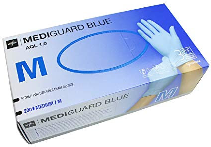 200 Guanti in nitrile Mediguard | Senza polvere e lattice | Marca Medline | Taglia M
