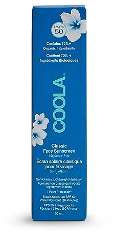 COOLA Classic Face Sunscreen Lotion SPF 50, Fragrance-Free, 50ml