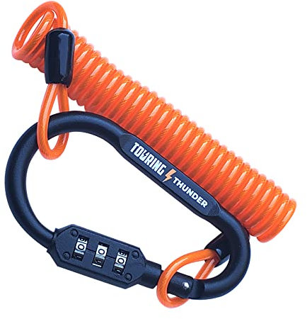 Candado para casco de motocicleta, combinación de mosquetón de alta seguridad para moto, cable de disuasión de robo brillante, lo suficientemente resistente para asegurar prácticamente cualquier cosa