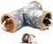 LeerKing Kaninchen Tunnel Meerschweinchen Röhren Kuscheltunnel waschbar Kuschelhöhle Spielzeug für Ratten Frettchen Katzentunnel Kleintiere Käfig zubehör Φ15cm Grau