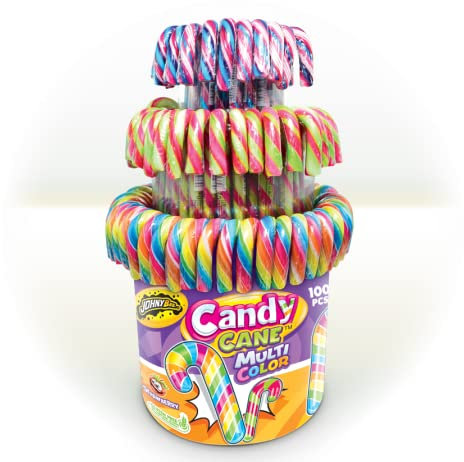 Candy Cane - Weihnachtszuckerstangen - 100 Stück Topf (Mehrfarbig)