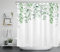 LB Grünes Blatt Duschvorhang 240x175cm Botanische Pflanze Antischimmel Wasserdicht Badezimmer Vorhänge, Aquarell Eukalyptus Extra Breit Polyester Stoff Bad Vorhang mit Haken