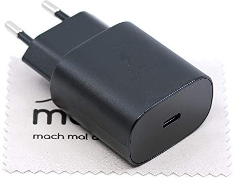 Ladegerät für Original Samsung EP-TA800 für Samsung Galaxy Z Flip 4, Z Fold 4, Xcover 6 Pro, M13, A13 4G, A23 5G (ohne Datenkabel) 25W mit mungoo Displayputztuch