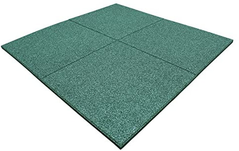 LANDGRID 1m² Fallschutzmatten 50x50x4cm Grün Gummi Spielplatzplatte Pool Schaukel Spielturm Outdoor