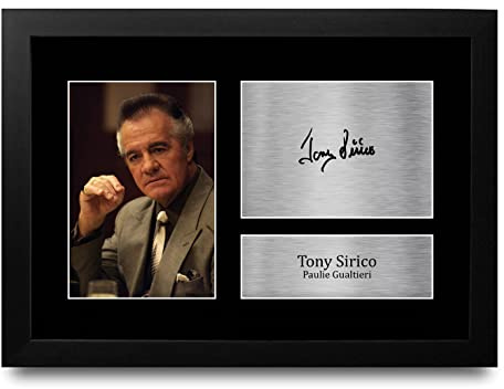 HWC Trading FR A4 Tony Sirico Sopranos Geschenke Gedrucktes Signiertes Autogramm Foto für Fans von Fernsehshows - A4 Framed