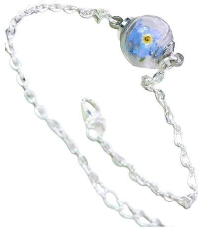 Vergissmeinnicht Armband Glaskugel Gedankenwunder Manufaktur