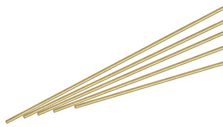 sourcing map Paket von 10 Messing Rundstab 0.7mm 300mm Drehbank Stabstahl für RC Modell DIY
