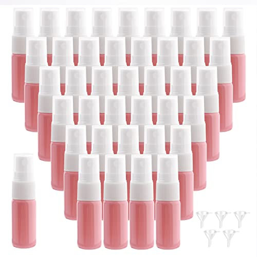 Pxyelec Glassprühflasche für ätherische Öle, klein, leer, nachfüllbar, für Reisen, feiner Nebel, Sprühflasche, für die Reinigung, Probenanzeige, 40 Stück, Rosa