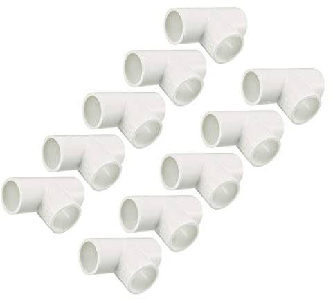 QUARKZMAN 20mm Slip T PVC Tubo Raccordi x 10 pz T-Shaped 3 Vie Accoppiamento Tubo Connettori per Edilizia Irrigazione Idraulica Installazione, [Bianco]