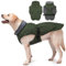 DENTRUN Hunde Wintermantel, Hundepullover Grosse Hunde, Hundejacke Große Hunde, Hundewintermantel Wasserdicht, Hundejacke Warm, Outdoor Hundemantel Labrador(Armeegrün,2XL)
