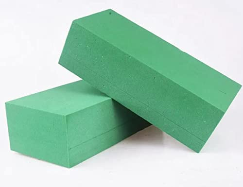 YIMINGCEHN 2pc Flower Mud Foam Bricks Green Florist Styrofoam Blocks for Spring Fresh Flower ArrangementFlower Arrangement, Wedding,Party Decoration and Crafts Supply (Green)