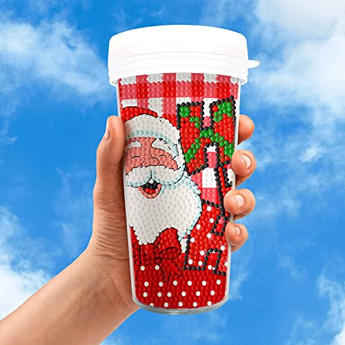 HILPATY 5D Diamond Painting Water Bottle DIY 16oz BPA Free Water Bottle and Diamond Art Leak Proof Coffee Tumbler Cup with Lid for Travel Women Friends Colleague Kids (K)