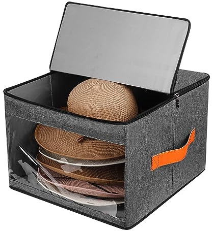 kushon Verbesserte Hut-Aufbewahrungsbox für Damen und Herren, Schrank-Hut-Boxen, Organizer-Tasche mit staubdichten Deckeln, Cowboyhut-Box, Hut-Tragetasche für Reisen