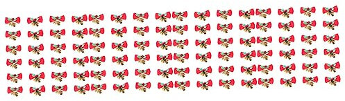 ABOOFAN 96 STK Bogen Weihnachten Christbaumschmuck Girlande Bastelbogen Geschenkverpackung Mit Weihnachtsschleife Weihnachten Hängende Glocke Glöckchen-Ornamente Zubehör Haushalt Polyester