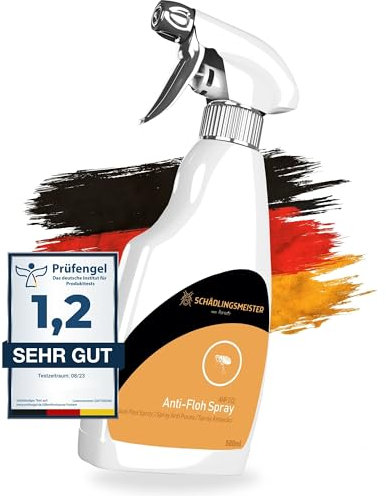 Panteer ® Spray Antipulgas 500ml - contra Las pulgas en el hogar - Sin permetrina - Altamente eficaz Gracias al acetamiprid - Fabricado en Alemania
