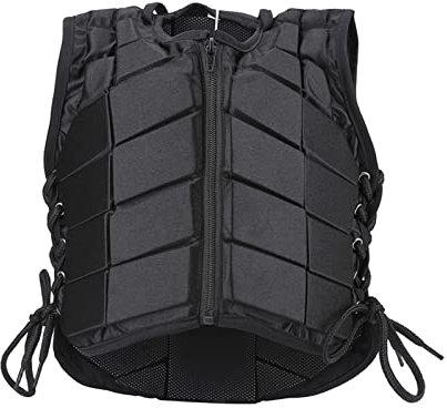 BOROCO Protezione per Il Corpo da Equitazione, Gilet Protettivo Nero Acrilico per Allenamento per Equitazione, Comodo Gilet da Equitazione per Ragazzi Ragazze Bambini Bambini(CM)