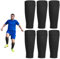 XNIVUIS 3 Paar Fußball Stutzen, Fußball Socken, Fußball Sleeve, Fußball Sleeve Tubes Stutzen Tube, Fussball Schienbeinschonerhalter Innerhalb von 43cm Wadenumfang, Unisex, Einheitsgröße (Schwarz)