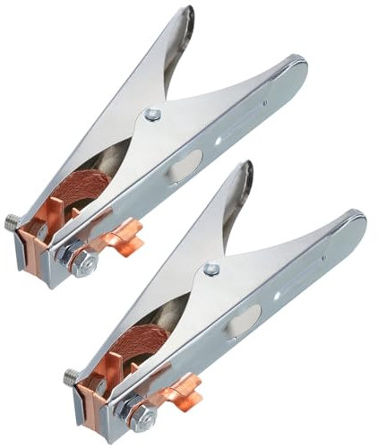 sourcing map 500A Welding Ground Clamp, A-Shape Welder Machine Grounding Clamp Earth Ground Cable Wire Clip Iron Chrome Plated for Welding Machine Pack of 2