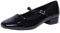 Mary Jane Donna Tacco 3cm Ballerine Lucide Vernice con Punta Quadrata Decollete con Cinturino sul Collo Piede Scarpe Comode (Nero, Sistema Taglie Calzature EU, Adulto, Numero, Media, 39)