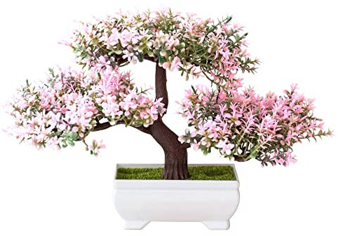 Sujurio KüNstliche Pflanzen Bonsai Kleiner Baumtopf GefäLschte Pflanzen Blumen Topf Pflanzen Kunstbonsai für Zuhause Tisch Hotel Garten Dekoration A