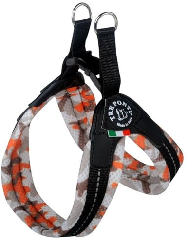 Tre Ponti Geschirr Easy Fit Soft Mesh mit Click Verschluss, Farbe:Camouflage orange, Größe:Gr 2.5/34-38cm / bis 6kg